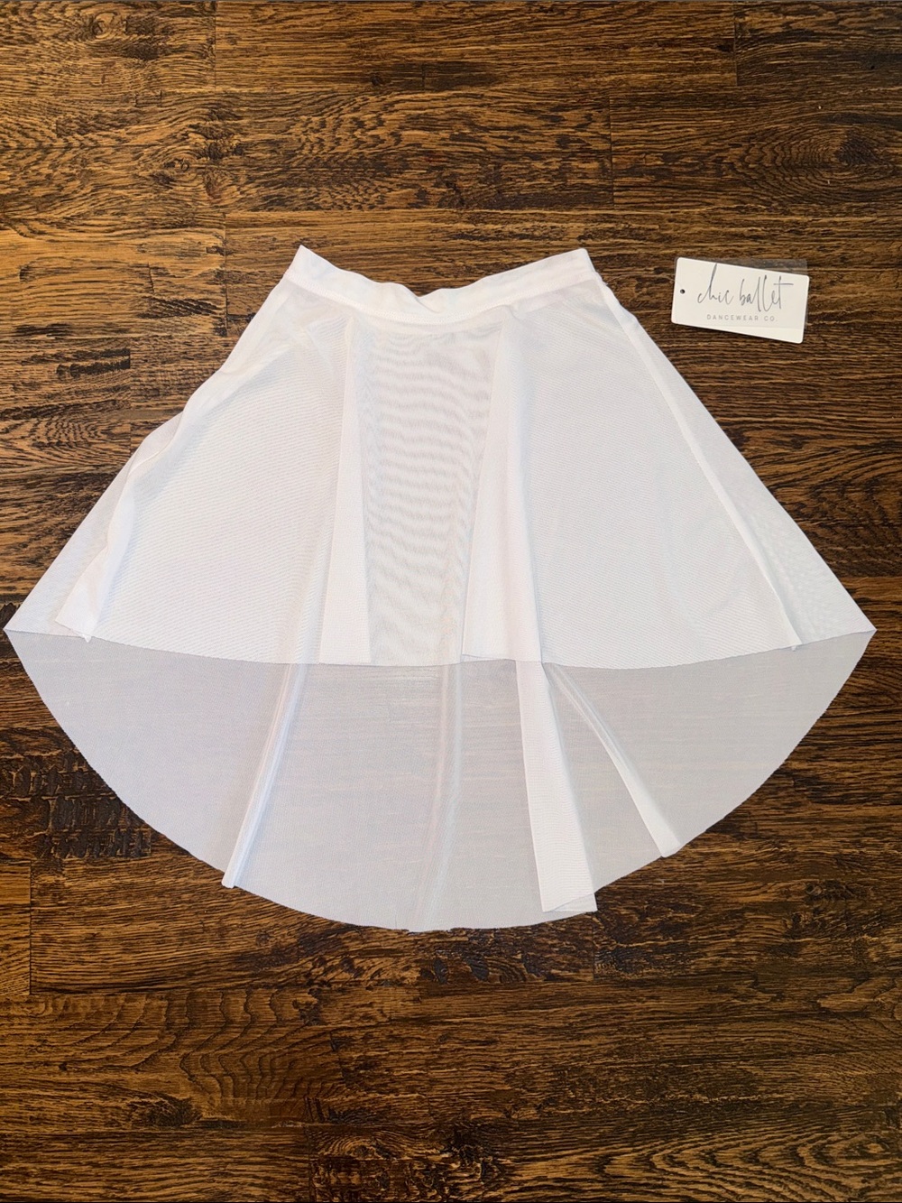 NWT Girls White Sheer High-Low Ballet Skirt